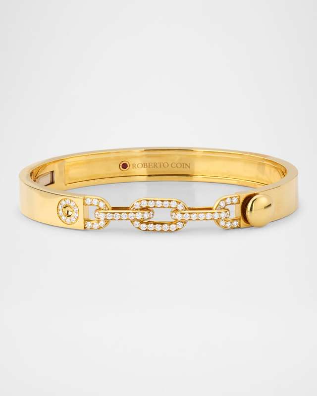 18K Yellow Gold Navarra Diamond Bangle Bracelet